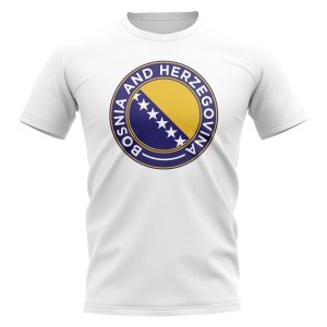 Bosnia Football Badge T-Shirt (White)