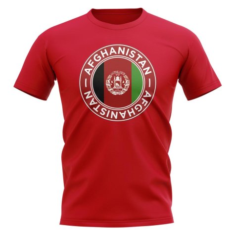 Afghanistan Football Badge T-Shirt (Red)