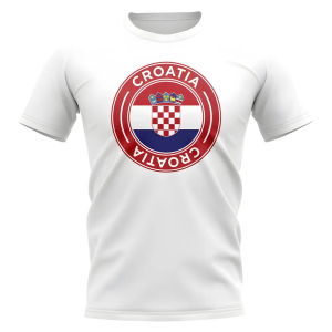 Croatia Football Badge T-Shirt (White)