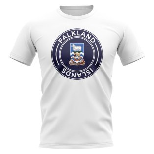 Falkland Islands Football Badge T-Shirt (White)