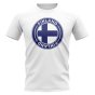 Finland Football Badge T-Shirt (White)