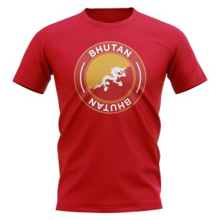 Bhutan Football Badge T-Shirt (Red)