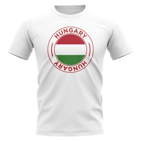 Hungary Football Badge T-Shirt (White)