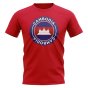 Cambodia Football Badge T-Shirt (Red)