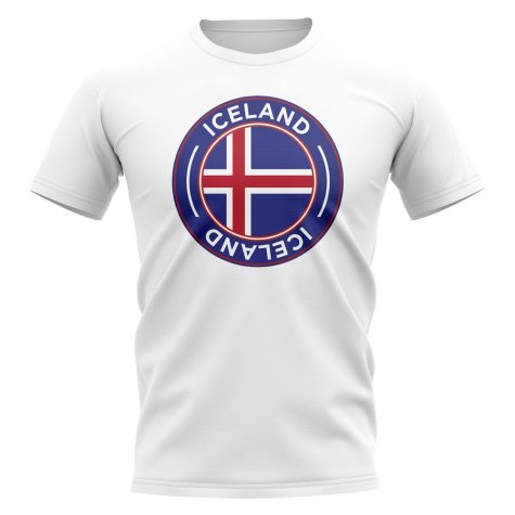 Iceland Football Badge T-Shirt (White)