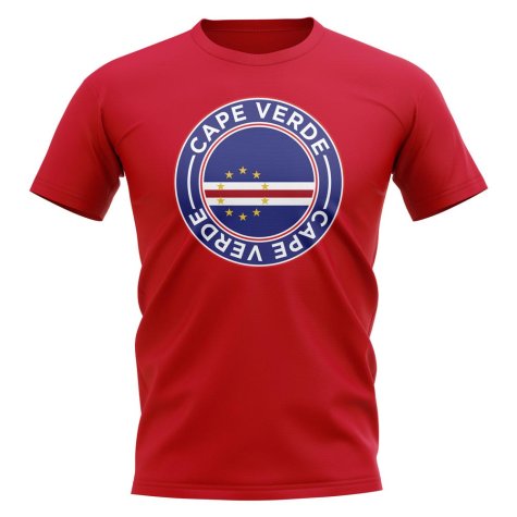 Cape Verde Football Badge T-Shirt (Red)