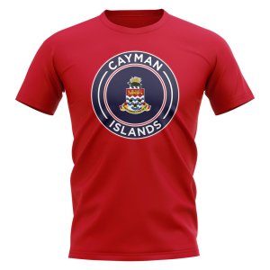 Cayman Islands Football Badge T-Shirt (Red)