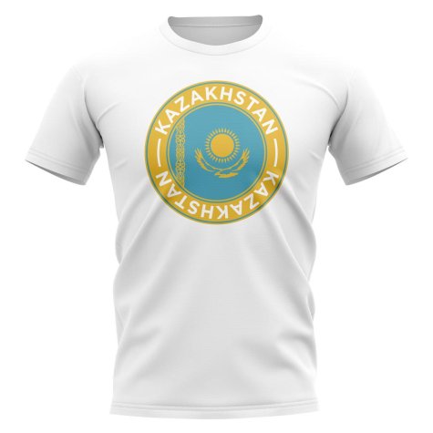 Kazakhstan Football Badge T-Shirt (White)