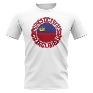 Liechtenstein Football Badge T-Shirt (White)