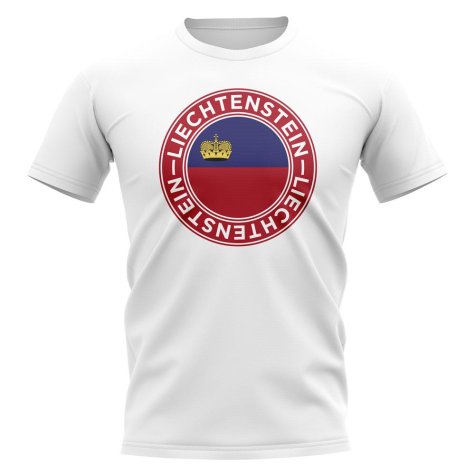 Liechtenstein Football Badge T-Shirt (White)
