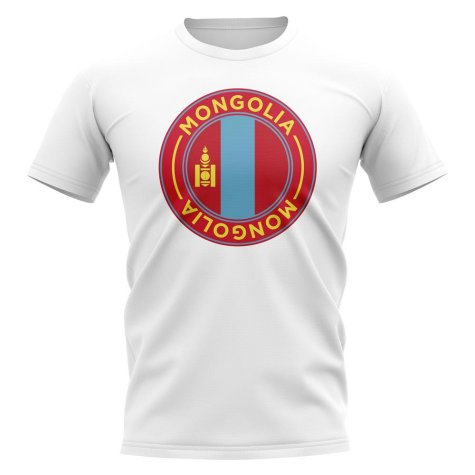 Mongolia Football Badge T-Shirt (White)