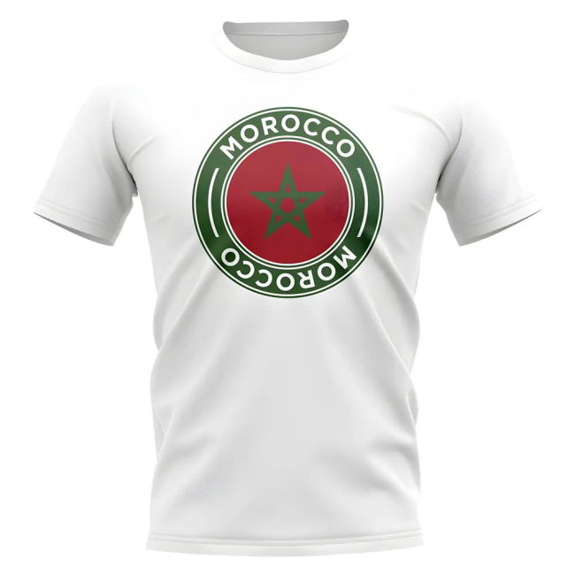 Morocco Football Badge T-Shirt (White)