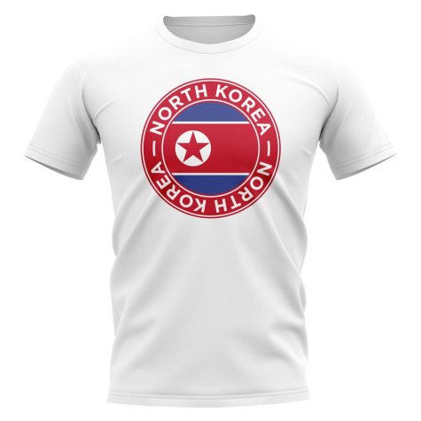 North Korea Football Badge T-Shirt (White)