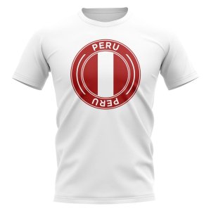 Peru Football Badge T-Shirt (White)