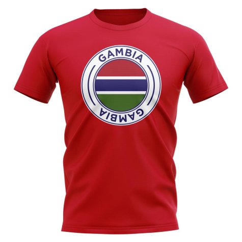 Gambia Football Badge T-Shirt (Red)