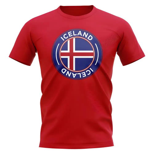 Iceland Football Badge T-Shirt (Red)