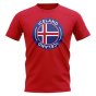 Iceland Football Badge T-Shirt (Red)