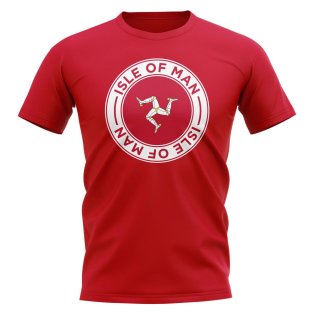 Isle of Man Football Badge T-Shirt (Red)