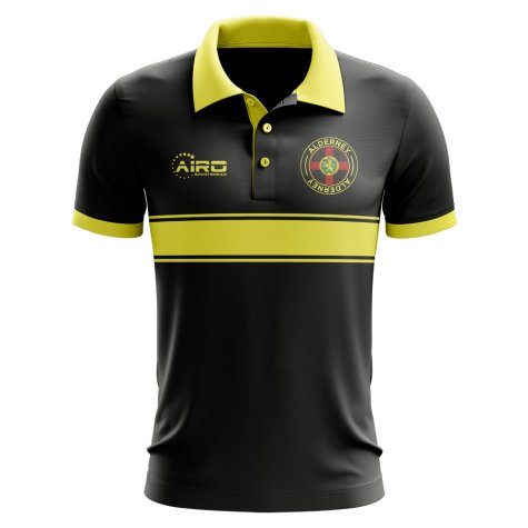 Alderney Concept Stripe Polo Shirt (Black)