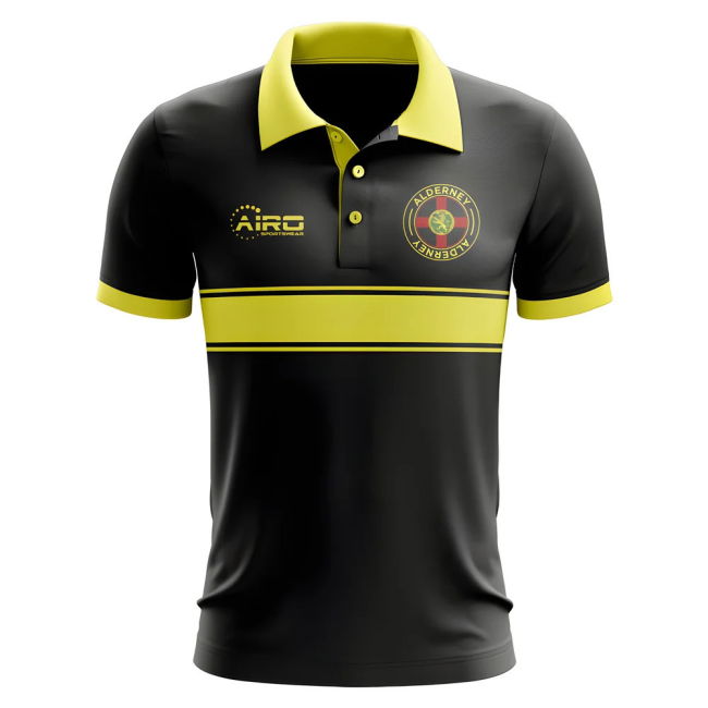 Alderney Concept Stripe Polo Shirt (Black) - Kids