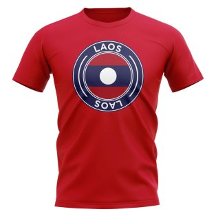 Laos Football Badge T-Shirt (Red)