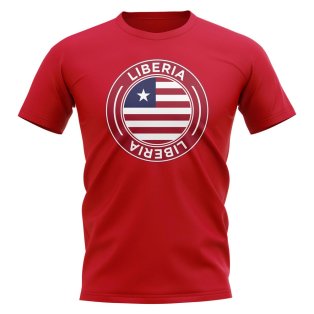 Liberia Football Badge T-Shirt (Red)
