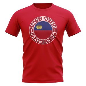 Liechtenstein Football Badge T-Shirt (Red)