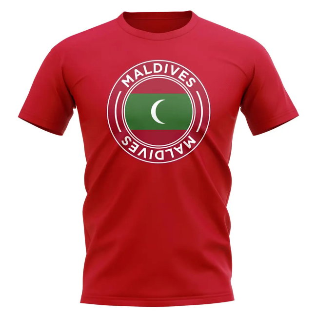 Maldives Football Badge T-Shirt (Red)