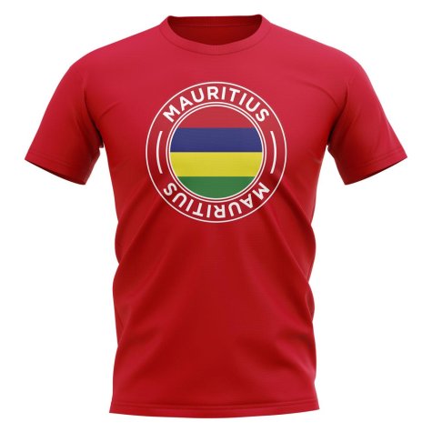 Mauritius Football Badge T-Shirt (Red)