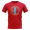 Mongolia Football Badge T-Shirt (Red)
