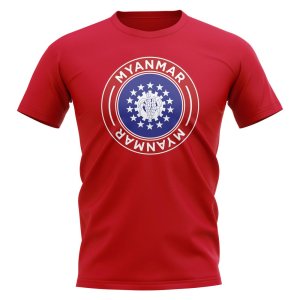 Myanmar Football Badge T-Shirt (Red)