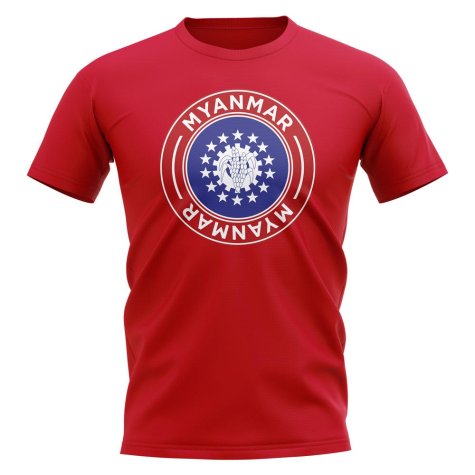 Myanmar Football Badge T-Shirt (Red)