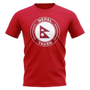 Nepal Football Badge T-Shirt (Red)