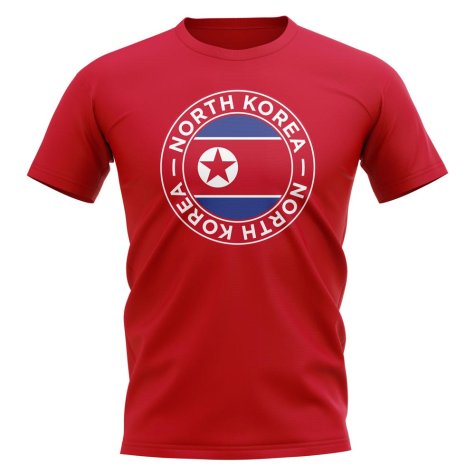 North Korea Football Badge T-Shirt (Red)