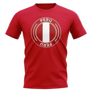Peru Football Badge T-Shirt (Red)