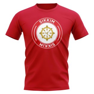 Sikkim Football Badge T-Shirt (Red)