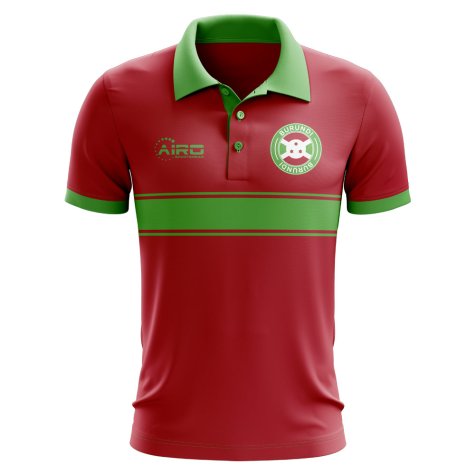 Burundi Concept Stripe Polo Shirt (Red)