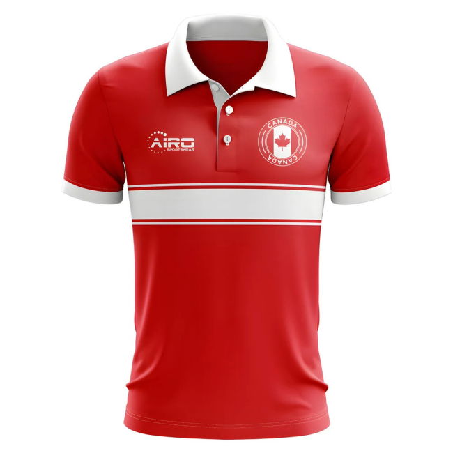 Canada Concept Stripe Polo Shirt (Red) - Kids