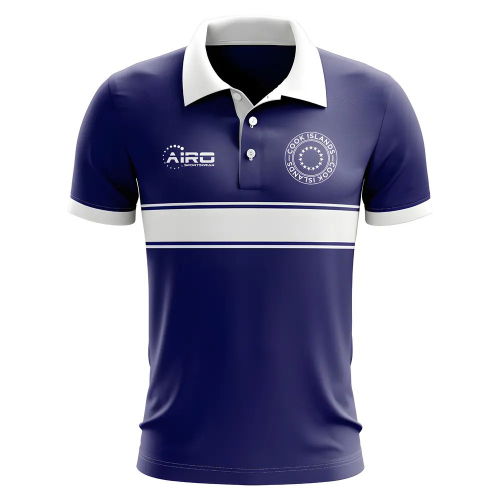 Cook Islands Concept Stripe Polo Shirt (Navy)