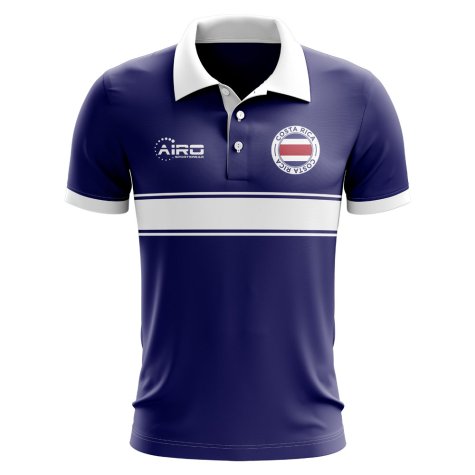 Costa Rica Concept Stripe Polo Shirt (Navy) - Kids