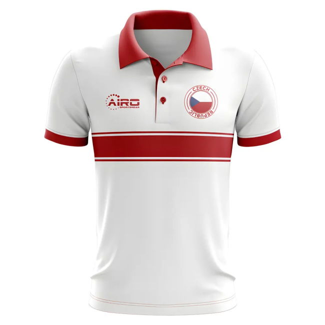 Czech Republic Concept Stripe Polo Shirt (White) - Kids