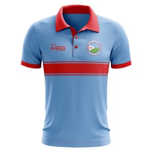 Djibouti Concept Stripe Polo Shirt (Sky)