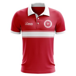 Isle Of Man Concept Stripe Polo Shirt (Red)