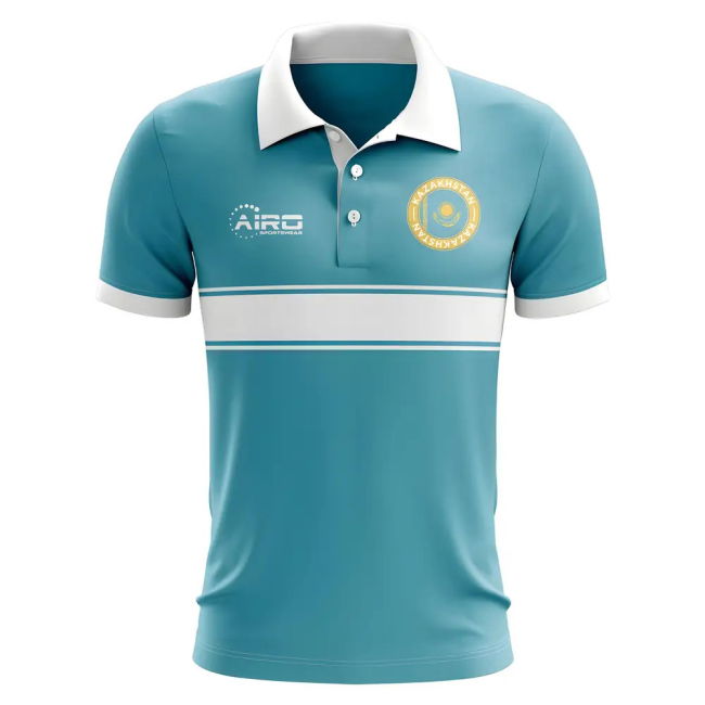 Kazakhstan Concept Stripe Polo Shirt (Sky)