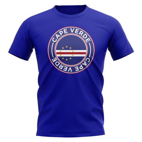 Cape Verde Football Badge T-Shirt (Royal)