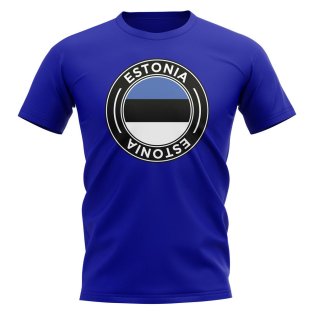 Estonia Football Badge T-Shirt (Royal)