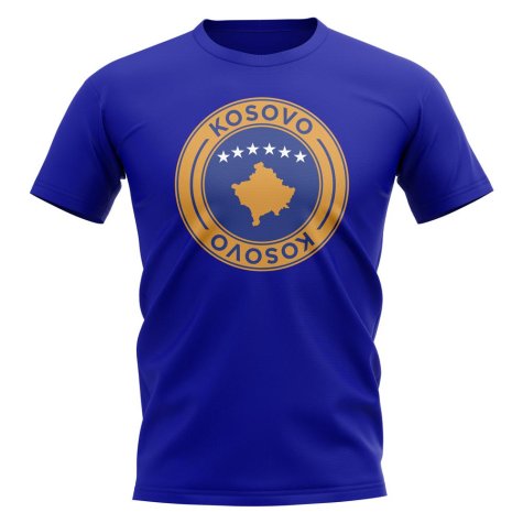 Kosovo Football Badge T-Shirt (Royal)