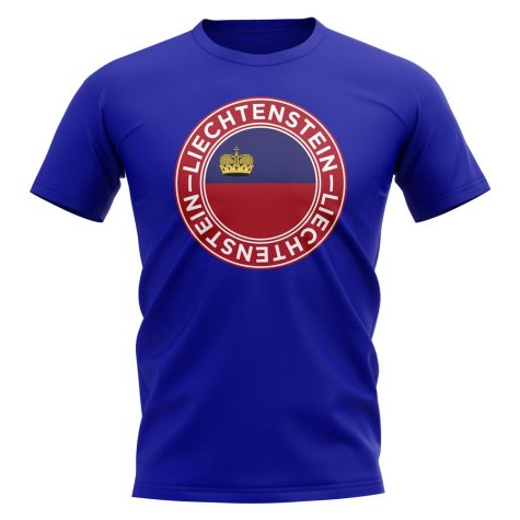 Liechtenstein Football Badge T-Shirt (Royal)