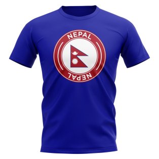 Nepal Football Badge T-Shirt (Royal)