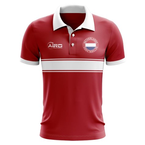 Netherlands Concept Stripe Polo Shirt (Red)